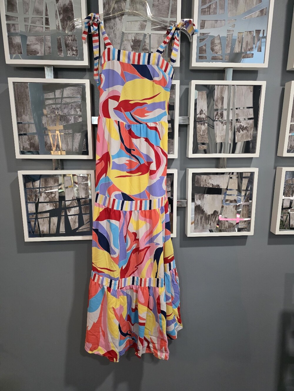 Colorful Abstract Print Sundress - Multicolor - Picture 2 of 3